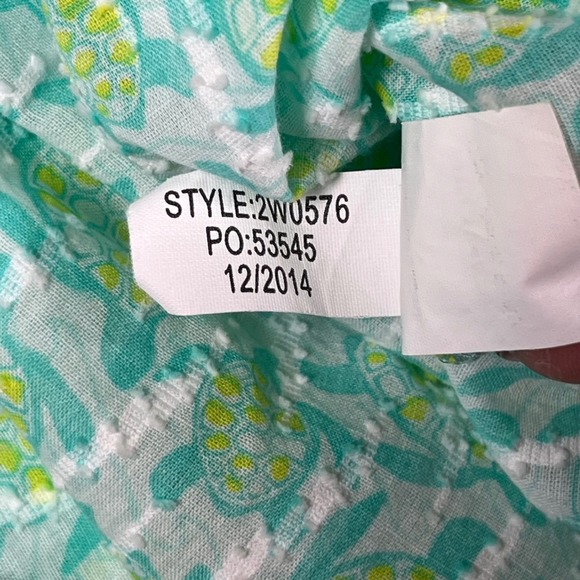 Vineyard Vines Tunic Women's Sz M Aqua Sea Turtle Applique Beach Swim Cover Up - Picture 4 of 8